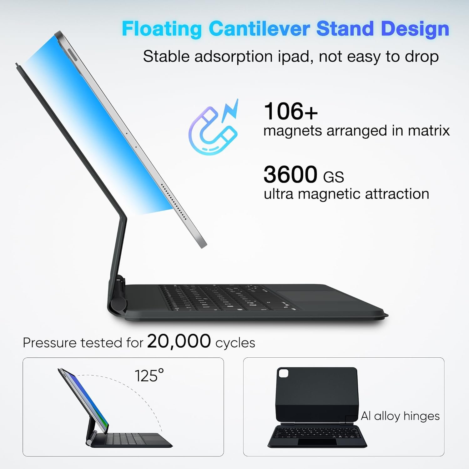 New Portable Smart Floating Wireless Magnetic Magic Keyboard Case for ipad pro 11 and ipad air4 10.9 inch for ipad 12.9