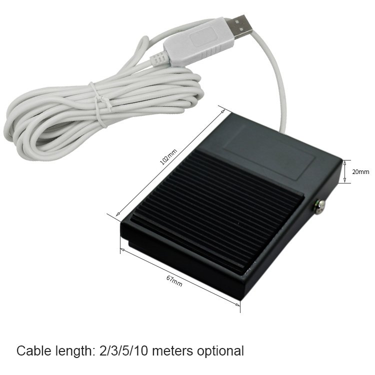 Metal anti-slip 2m USB cable Replace Key Computer Mouse Keyboard Electrical Single Pedal Operation Foot Switch