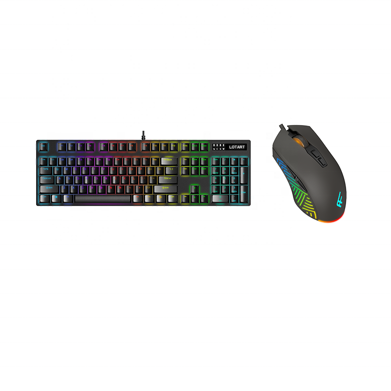 newest wired full size HUABO switch RGB mechanical keyboard with RGB gaming mouse combo
