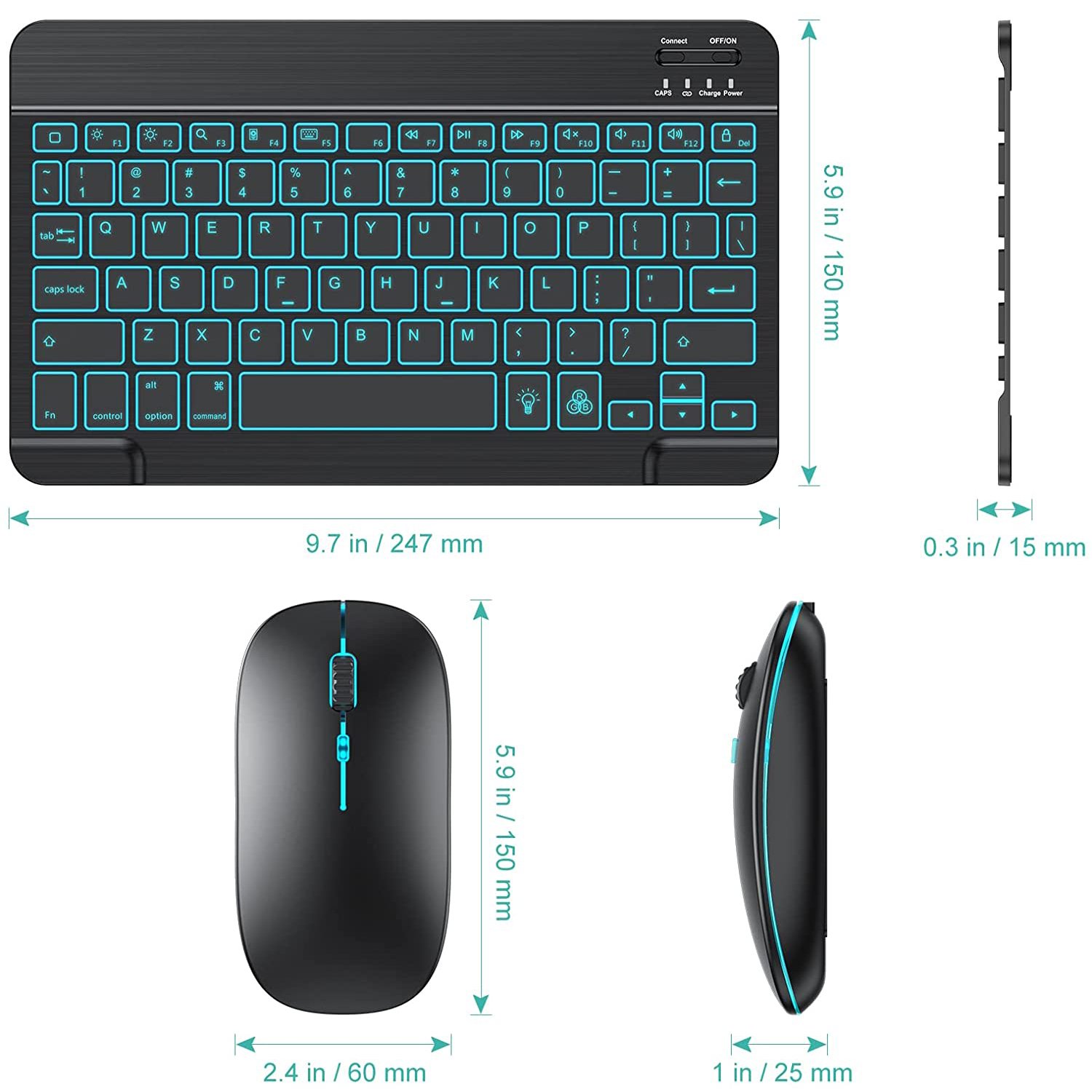 Hot Selling Scissors Switches Silent Backlit Bluetooths Keyboard Mouse Combo for iPad Tablet