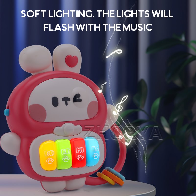 Zhorya Baby Educational Cartoon Animal Musical Keyboard Toys Dinosaur Early Learning Piano Toys With Music Light
