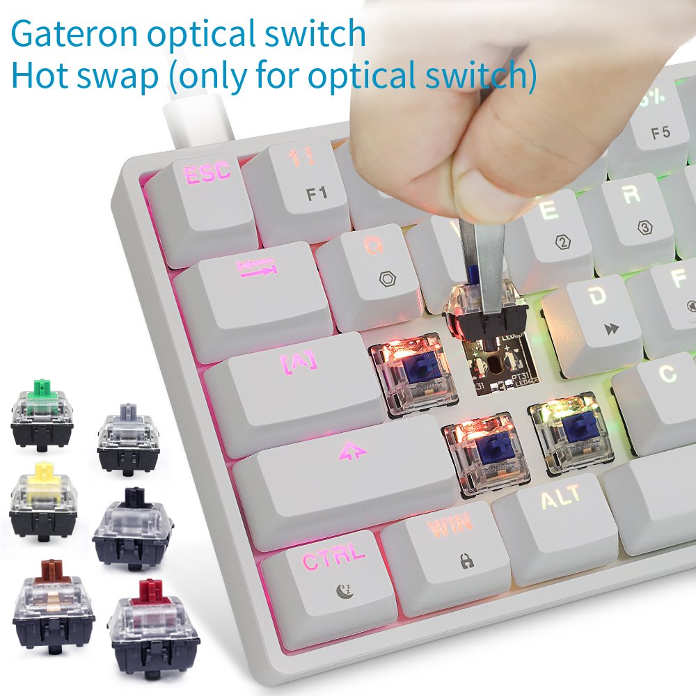 Skyloong hotsale GK61 SK61 RGB 60% hotswap 61keys teclado gateron yellow/red switch