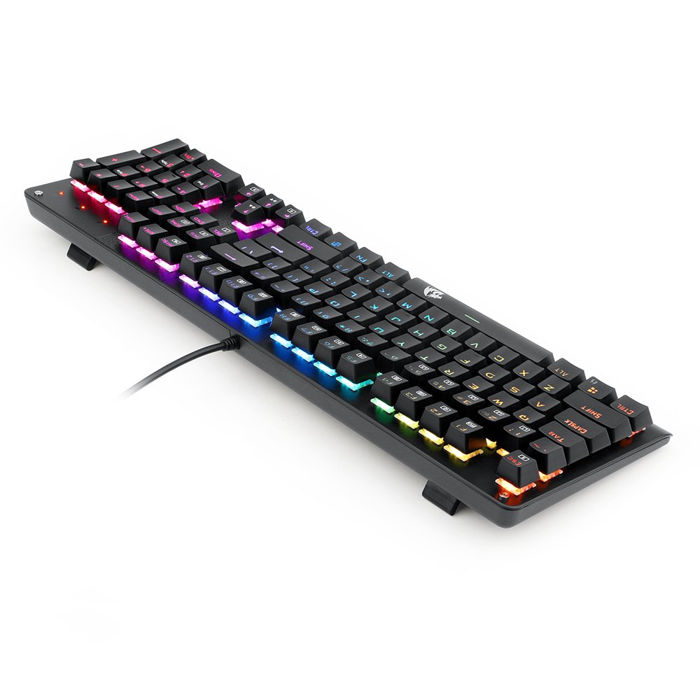 New Redragon mechanical switch colorful LED backlit ergonomics pc gamer mechanical gaming keyboard