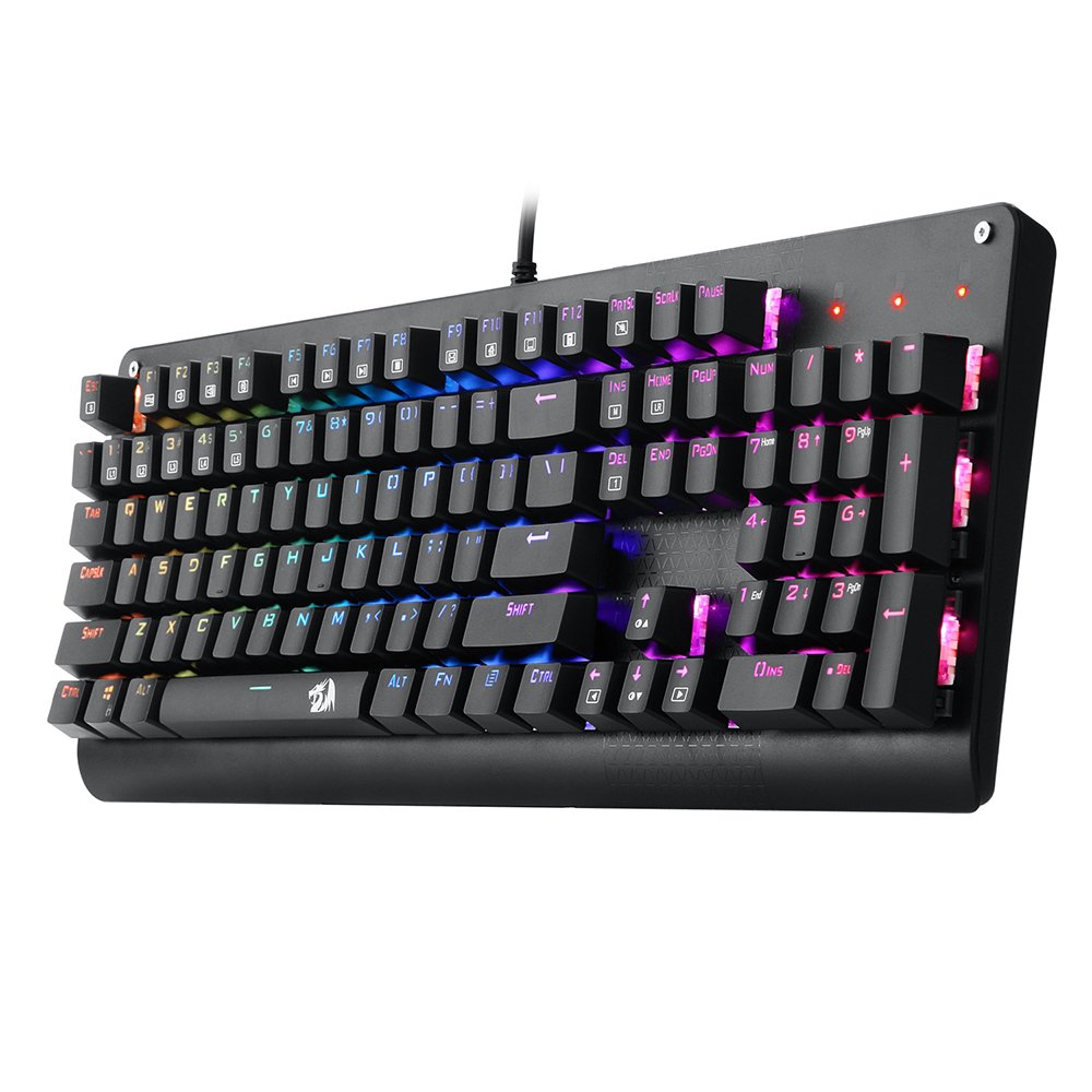 New Redragon mechanical switch colorful LED backlit ergonomics pc gamer mechanical gaming keyboard