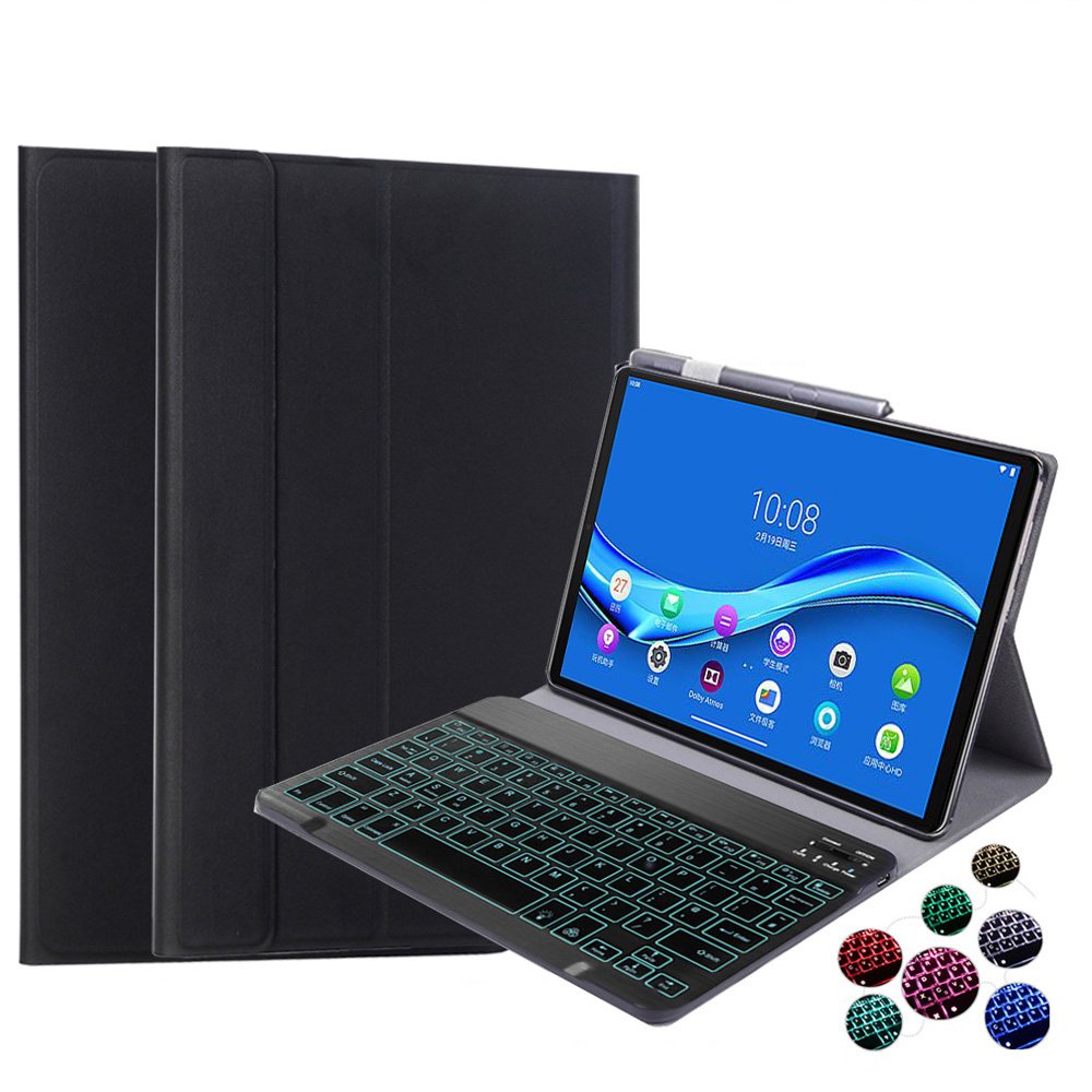 Hot sell Smart Wireless touchpad backlight Keyboard with Leather Tablet Case for lenovo tab m10 and lenovo tab m10 plus