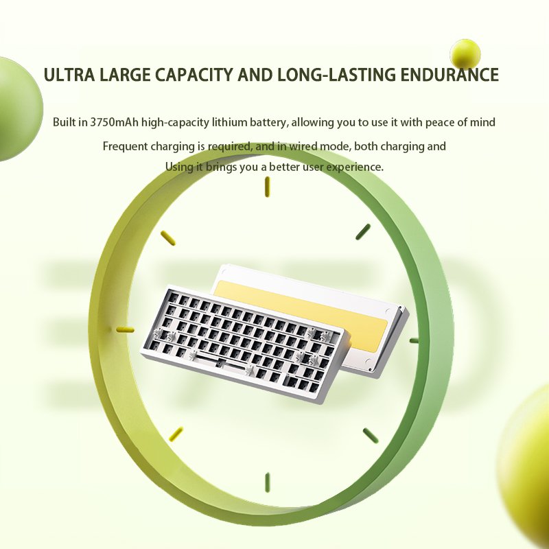 Lucky65 Wireless Full Rgb Hot Swappable Mechanical Keyboard Kit With 3 Types Of 2.4g Wired Bluetooth Connections