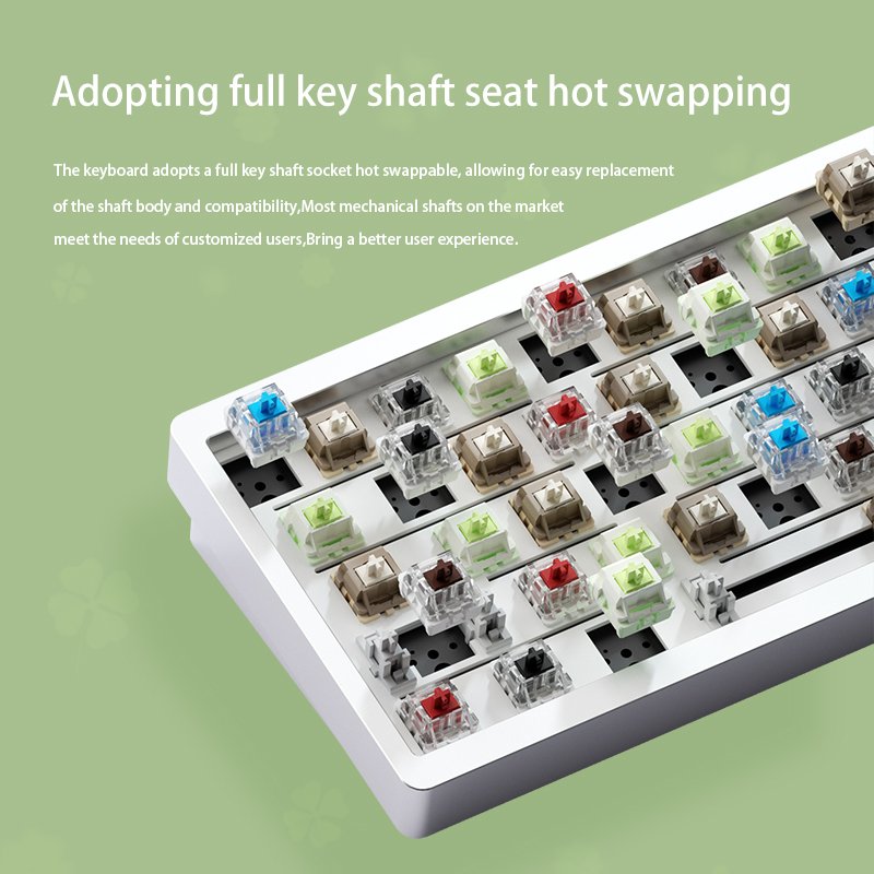 Lucky65 Wireless Full Rgb Hot Swappable Mechanical Keyboard Kit With 3 Types Of 2.4g Wired Bluetooth Connections