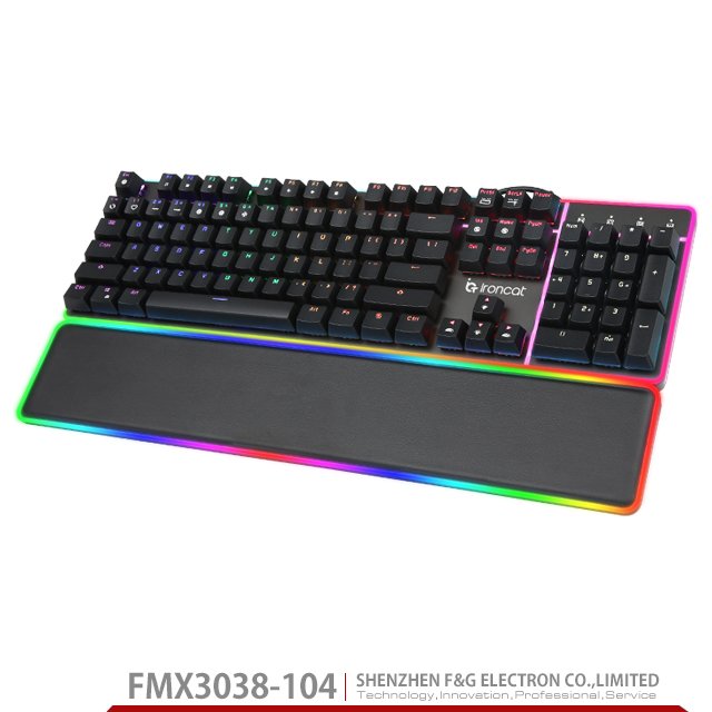 104key RGB Backlight mechanical keyboard with Removeable RGB Handholder