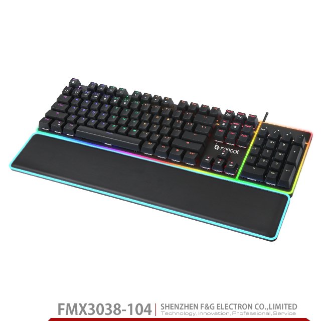 104key RGB Backlight mechanical keyboard with Removeable RGB Handholder