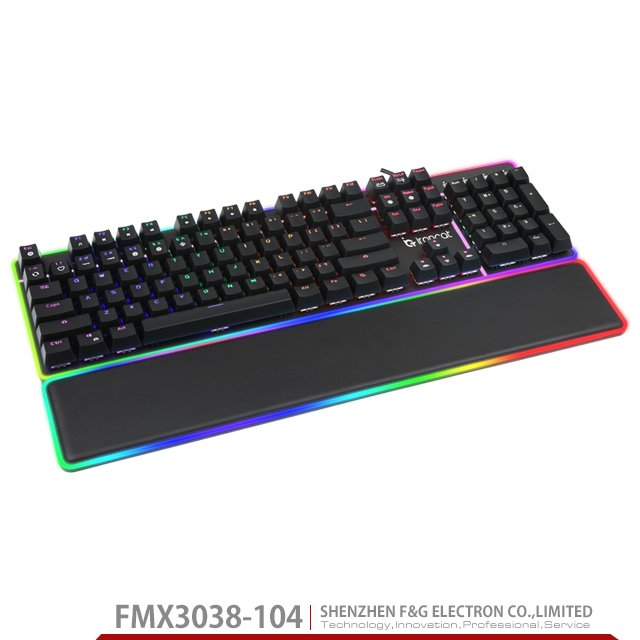 104key RGB Backlight mechanical keyboard with Removeable RGB Handholder