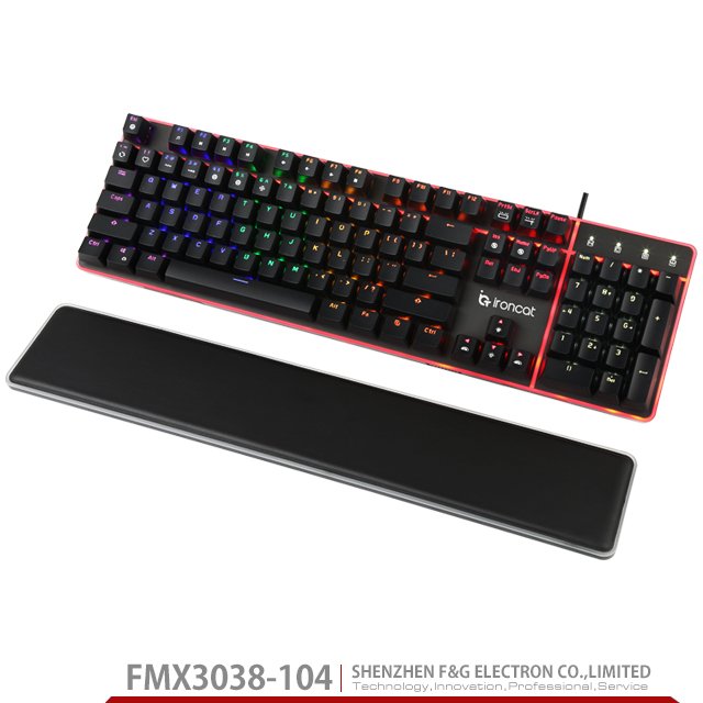 104key RGB Backlight mechanical keyboard with Removeable RGB Handholder