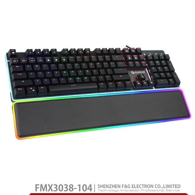 104key RGB Backlight mechanical keyboard with Removeable RGB Handholder
