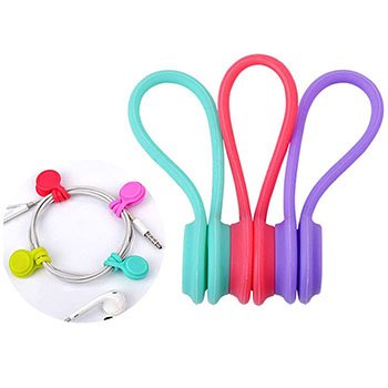 Customized Silicone rubber Strong Magnetic Cable Ties Twist Ties for Bundling and Organizing Cables Cords