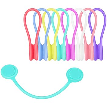 Customized Silicone rubber Strong Magnetic Cable Ties Twist Ties for Bundling and Organizing Cables Cords