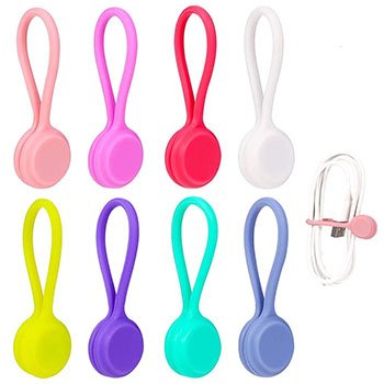 Customized Silicone rubber Strong Magnetic Cable Ties Twist Ties for Bundling and Organizing Cables Cords