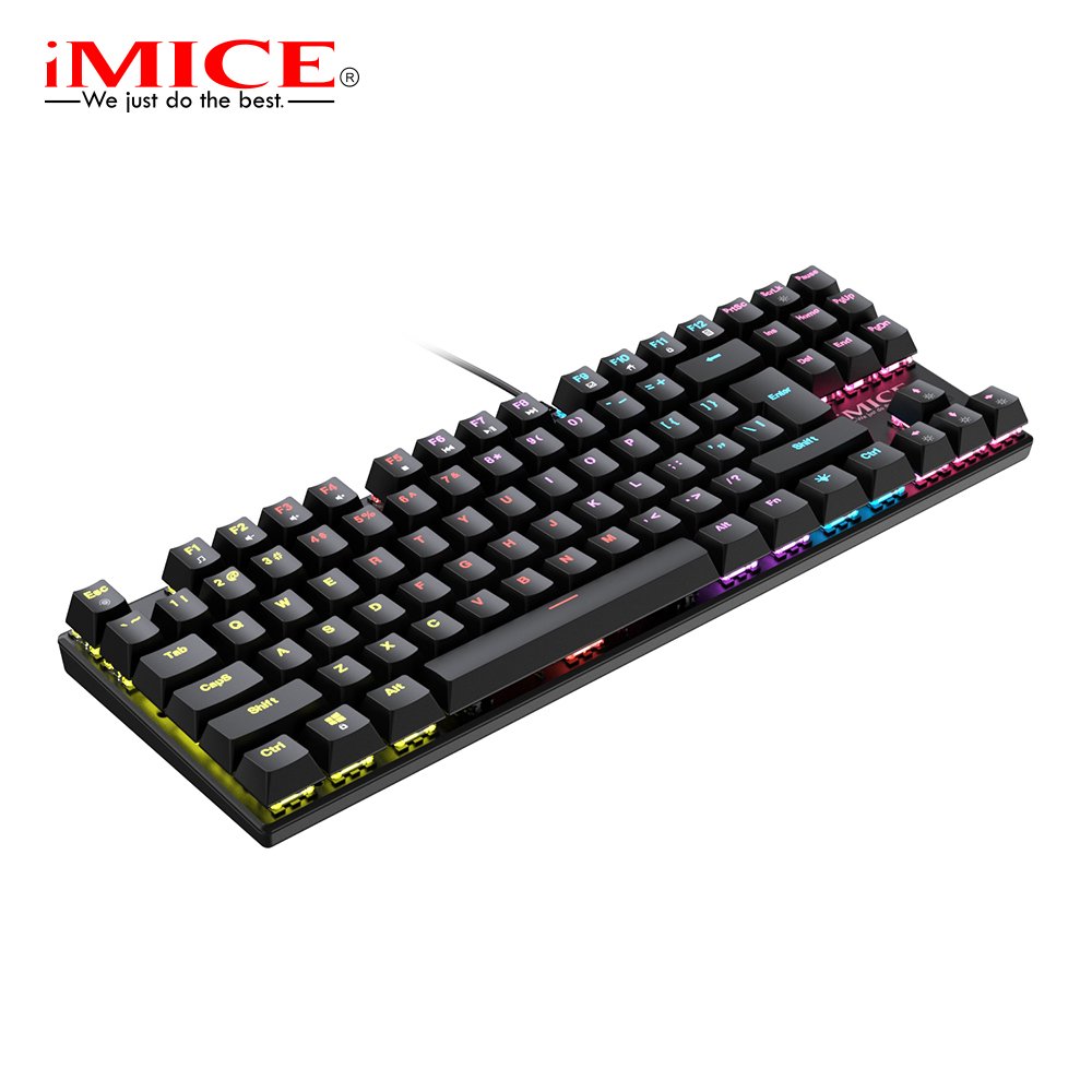IMICE MK-X50 Mechanical Gaming Keyboard with 87 Keys Ergonomic design, blue switches and RGB Backlit