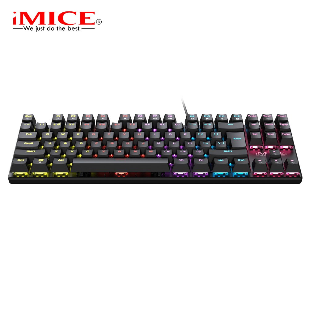 IMICE MK-X50 Mechanical Gaming Keyboard with 87 Keys Ergonomic design, blue switches and RGB Backlit