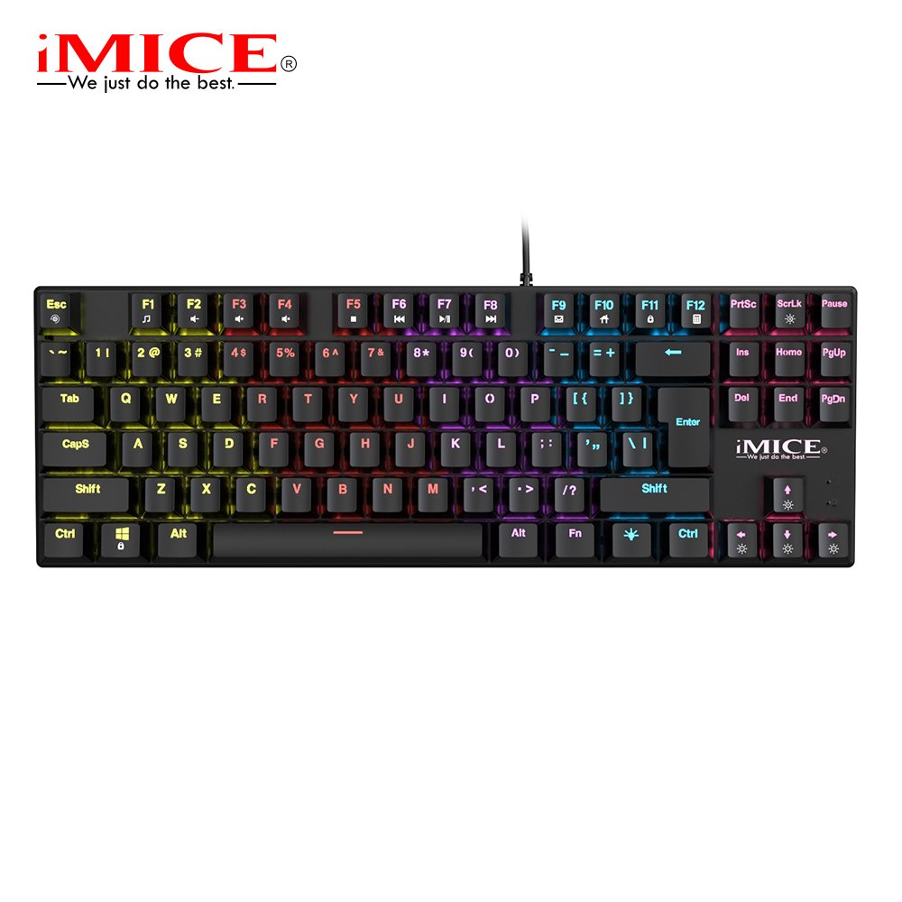 IMICE MK-X50 Mechanical Gaming Keyboard with 87 Keys Ergonomic design, blue switches and RGB Backlit
