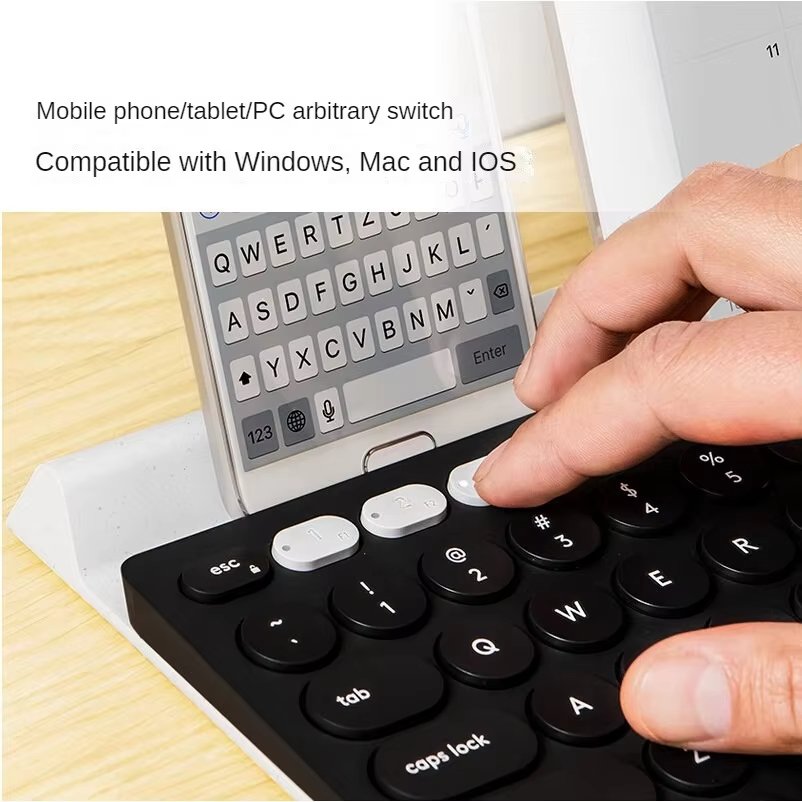 Logitech K780 Wireless Compatible Keyboard Dual-mode Switch Activer Multi Device Keyboard for PC Computer Phone Tablet