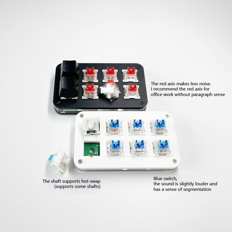 8-key Mechanical Keyboard Game One-handed Macro Programming Mini Custom Keyboard Office Game Design Key Caps Mechanical Keyboard