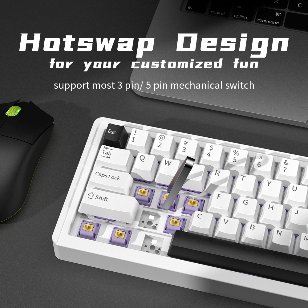 E68 Custom CNC Aluminum Keyboard PBT Keycap HMX Switch 3-mode Hot Swap RGB Wired 2.4G Wireless Gasket Gaming Mechanical keyboard
