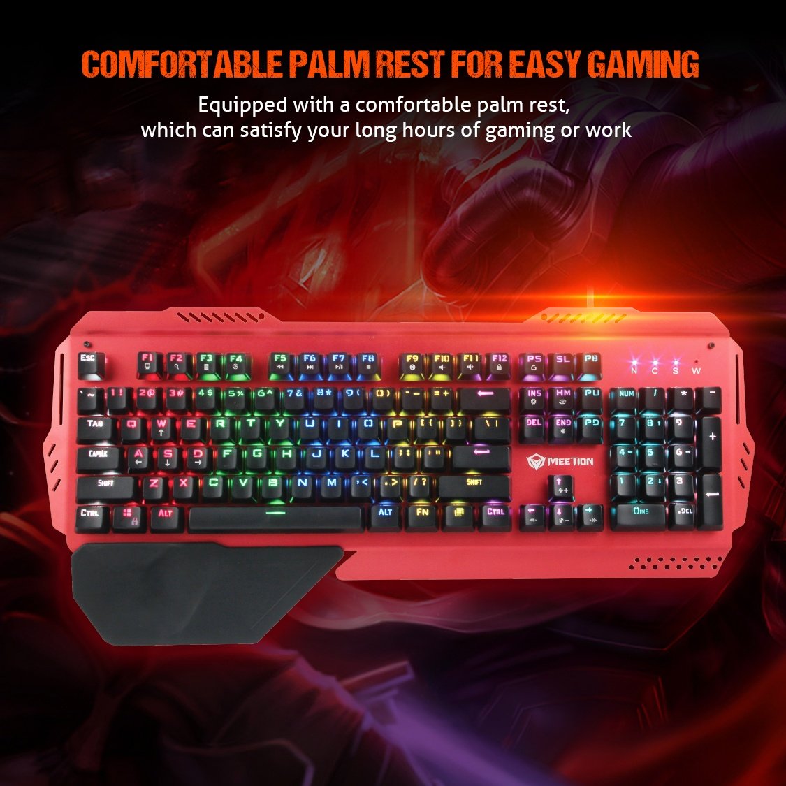 Meetion MK20 Promotional 104 Keys OUTEMU Switch RGB Chroma Backlit Mechanical Gaming Keyboard For Professional Gamer