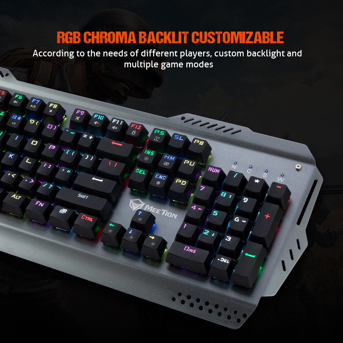 Meetion MK20 Promotional 104 Keys OUTEMU Switch RGB Chroma Backlit Mechanical Gaming Keyboard For Professional Gamer