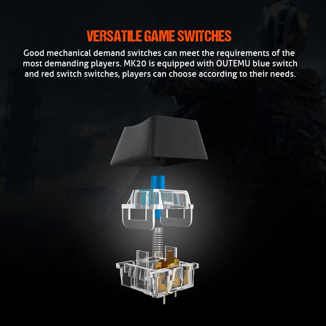 Meetion MK20 Promotional 104 Keys OUTEMU Switch RGB Chroma Backlit Mechanical Gaming Keyboard For Professional Gamer