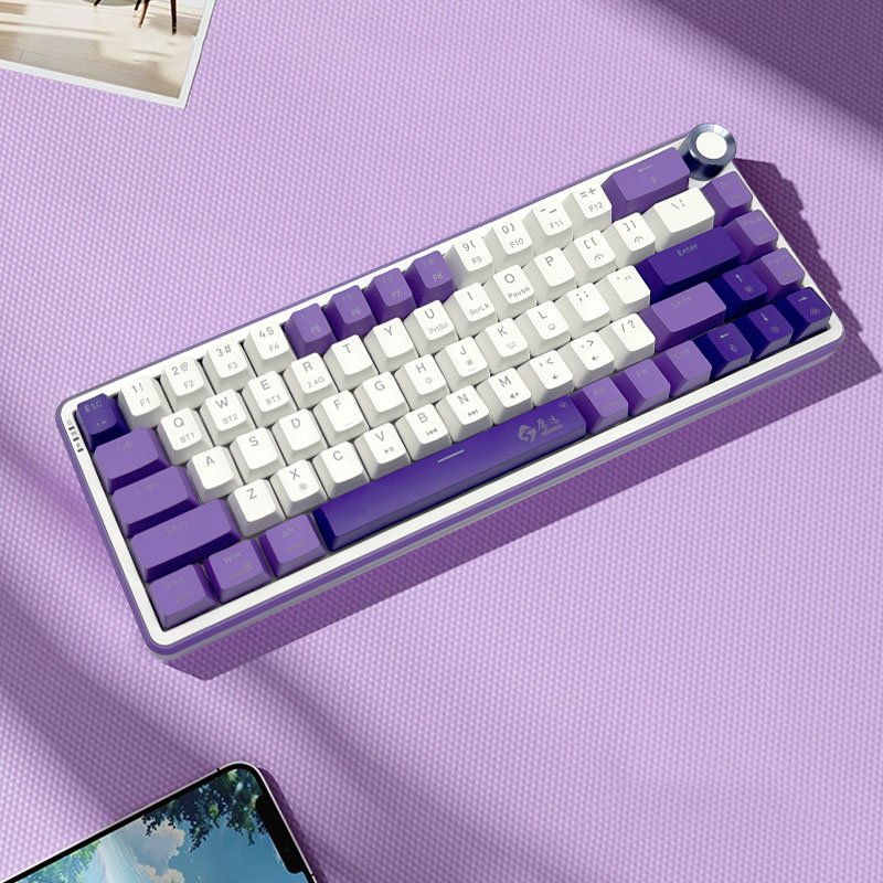 New 68-Key Ergonomic Hot-Swappable Triple-Mode RGB Mechanical Keyboard with Customization Support