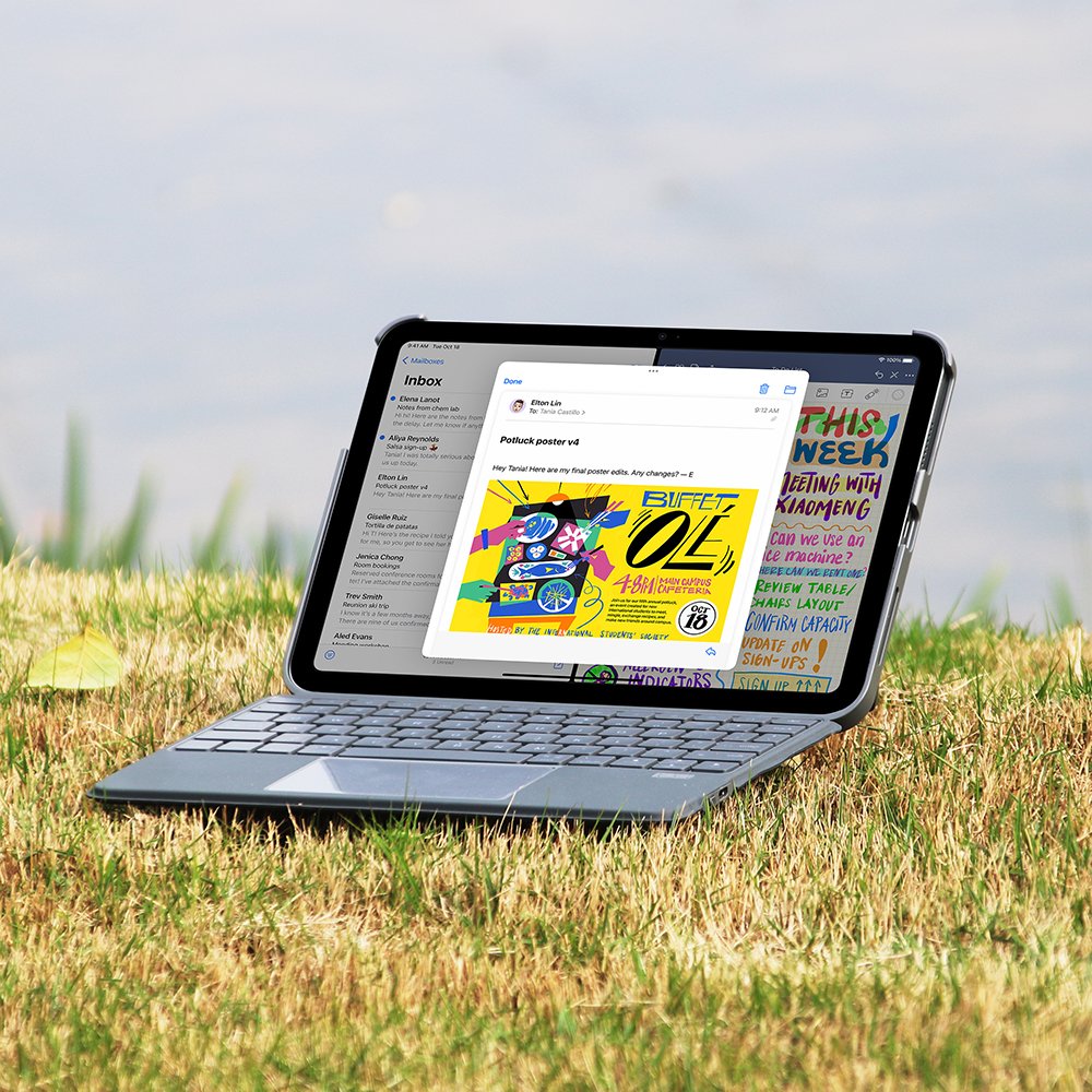 2024 Generation Keyboard Cover Detachable Wireless RGB Backlit Case with Trackpad Touch Made of PU Material for iPad