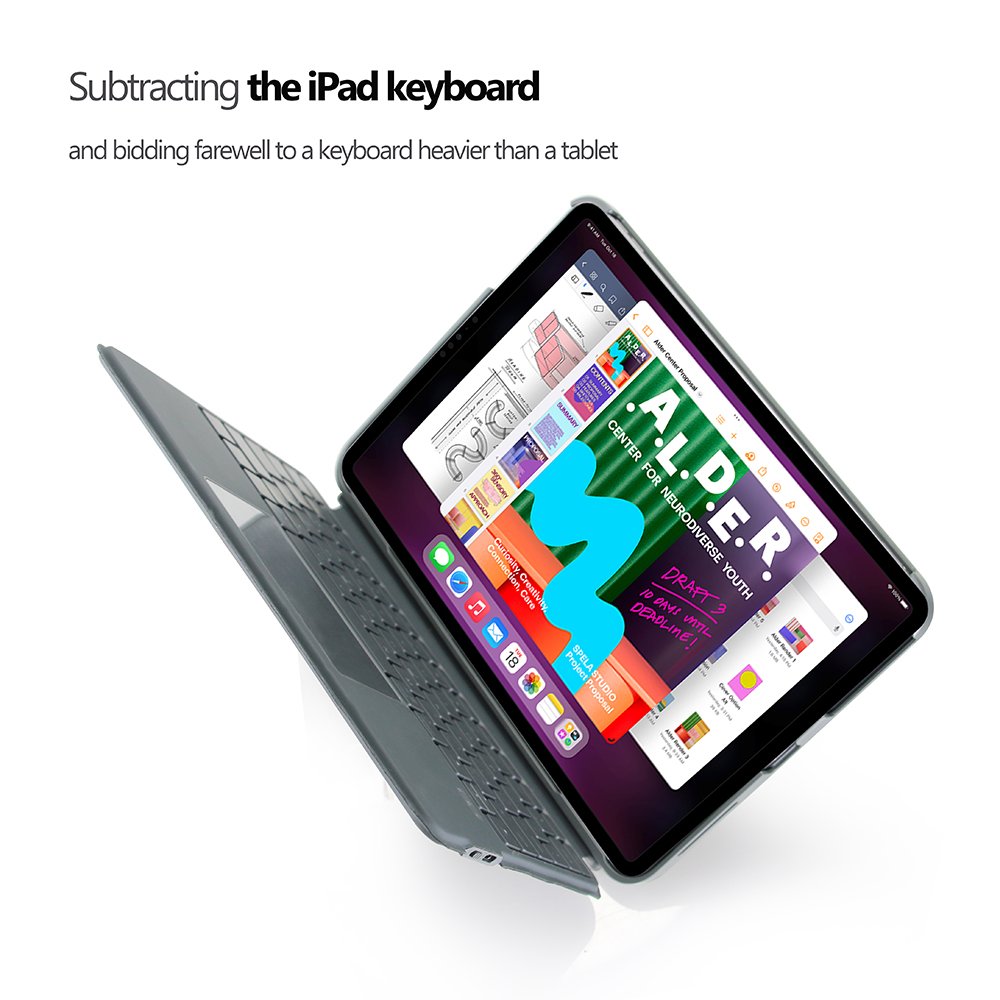 2024 Generation Keyboard Cover Detachable Wireless RGB Backlit Case with Trackpad Touch Made of PU Material for iPad
