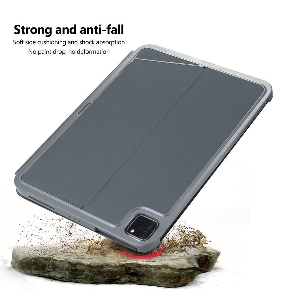 2024 Generation Keyboard Cover Detachable Wireless RGB Backlit Case with Trackpad Touch Made of PU Material for iPad