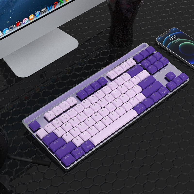 Low Profile Mechanical keyboard Outemu Brown Switch gaming Keyboard TKL Style 2.4G BT Wired Tri Mode 1000Hz Metal Case for PC