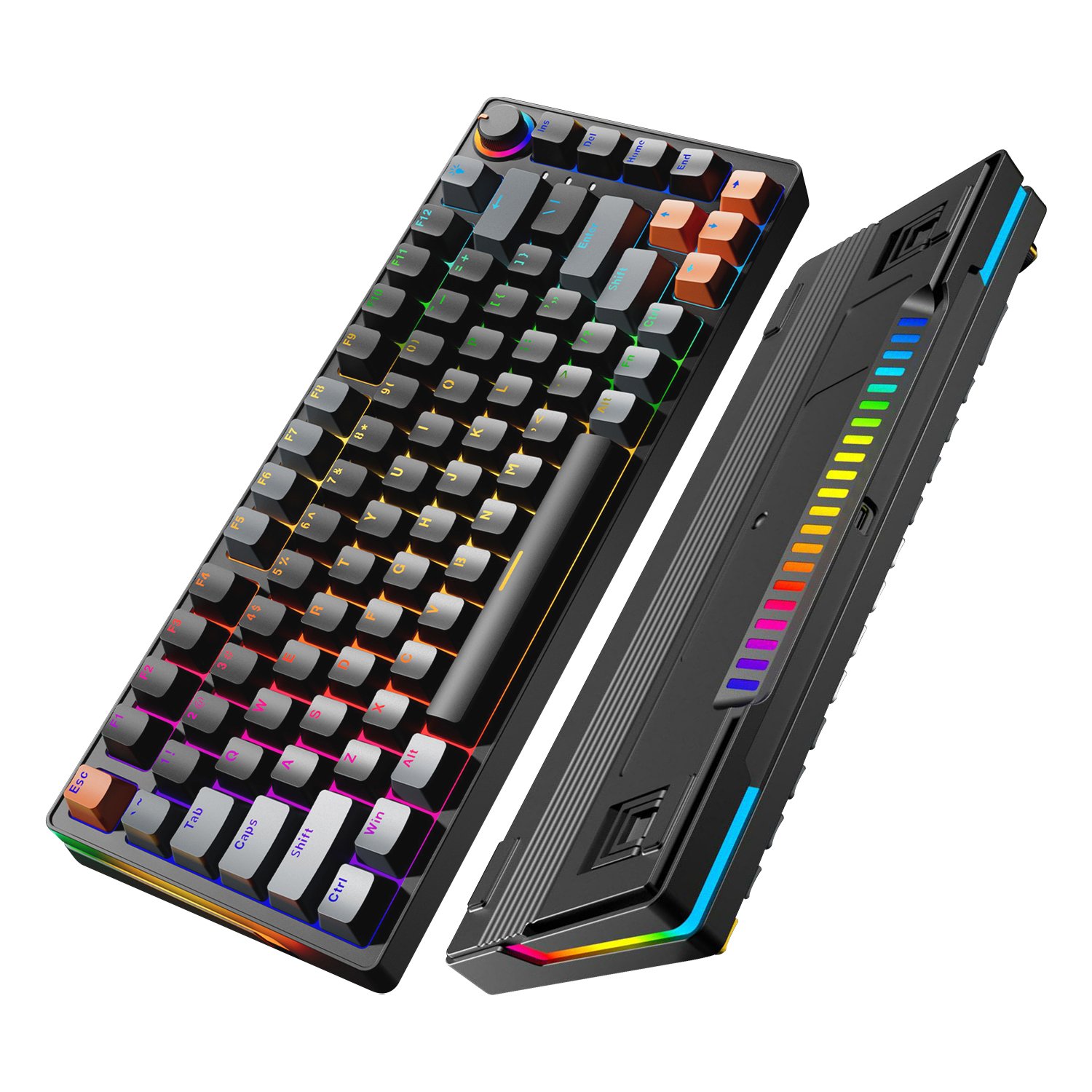SAMA Newest Design Gasket Mechanical Keyboard 83 Keys Hot-swappable RGB Wired Rechargeable Wireless Gaming Russian Keyboard