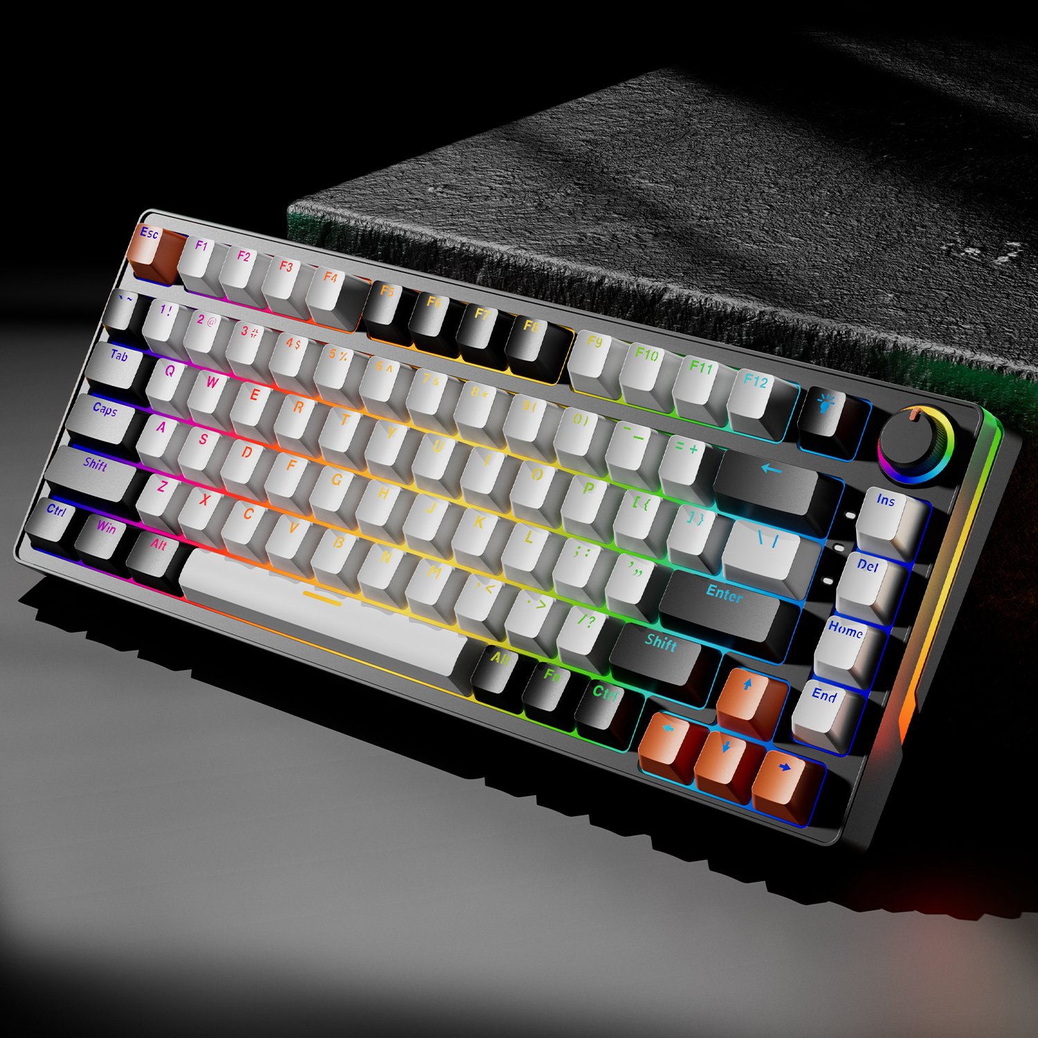 SAMA Newest Design Gasket Mechanical Keyboard 83 Keys Hot-swappable RGB Wired Rechargeable Wireless Gaming Russian Keyboard