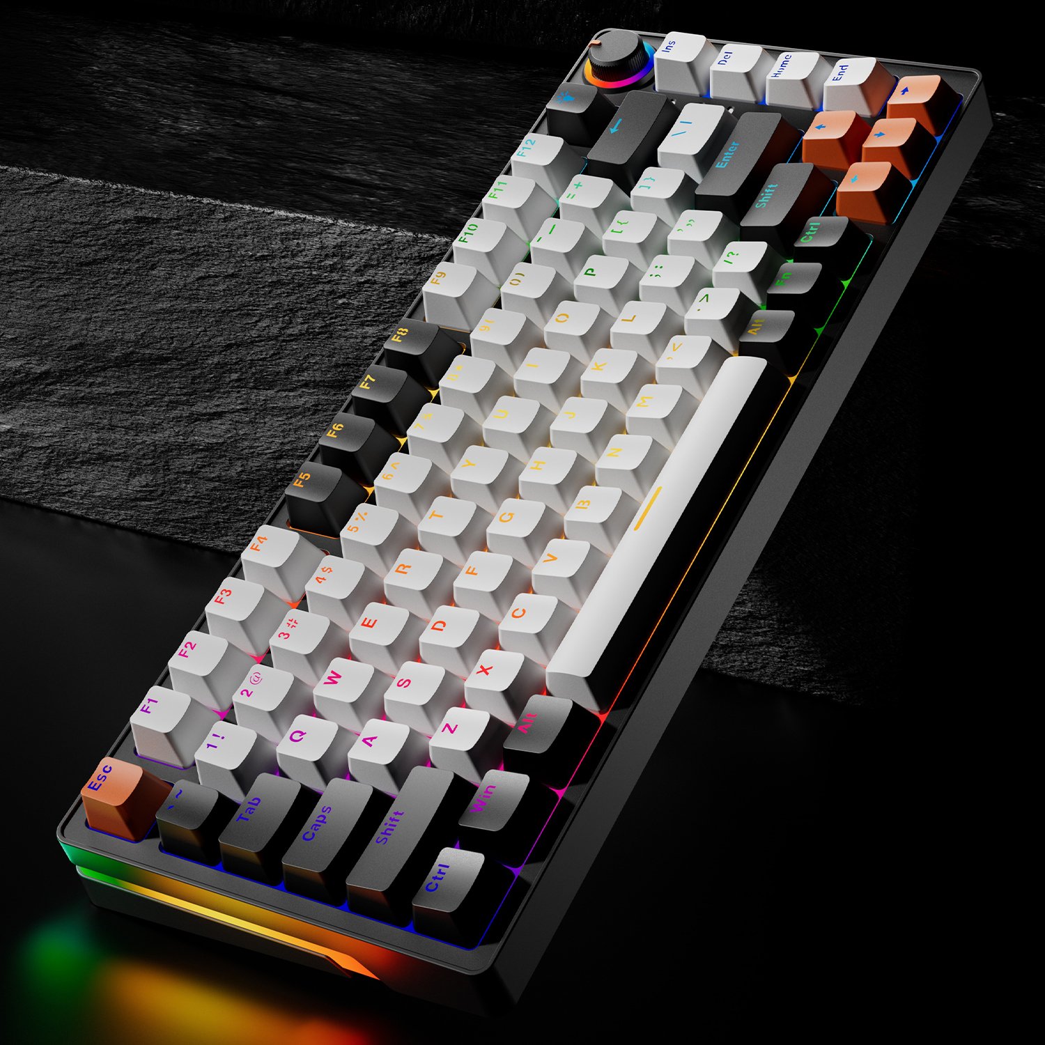 SAMA Newest Design Gasket Mechanical Keyboard 83 Keys Hot-swappable RGB Wired Rechargeable Wireless Gaming Russian Keyboard