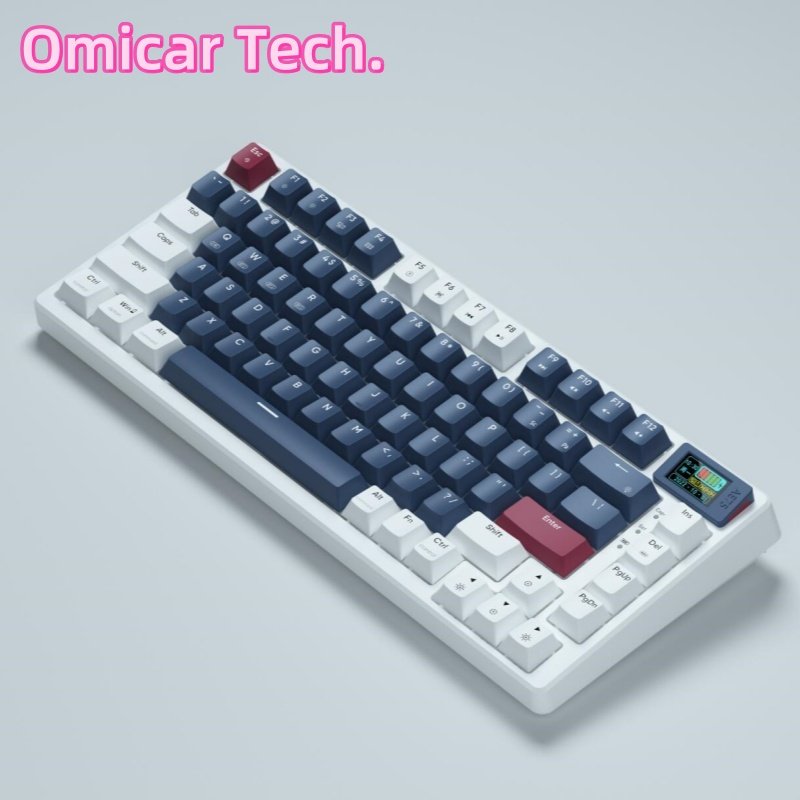 OEM Logo wired RGB LED light pc computer custom 2.4G wireless gaming mechanical switch 75% keyboard with LC D screen display