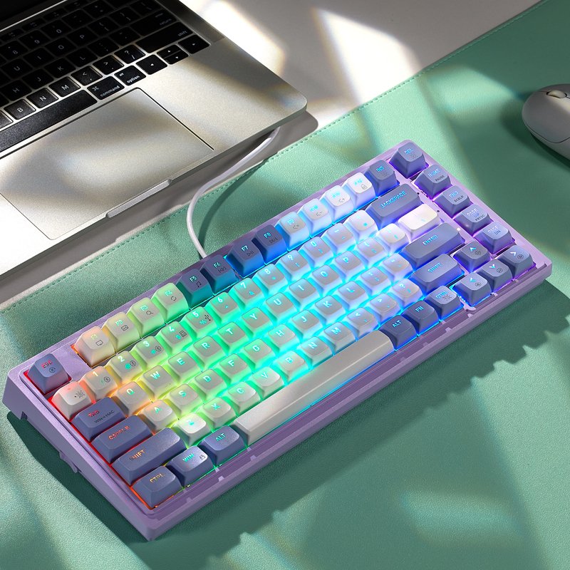 Professional 83 Key RGB Backlit Mechanical Gaming Keyboard USB Wired Wireless 2.4Ghz Bluetooth 75 percent Mechanical Keyboard