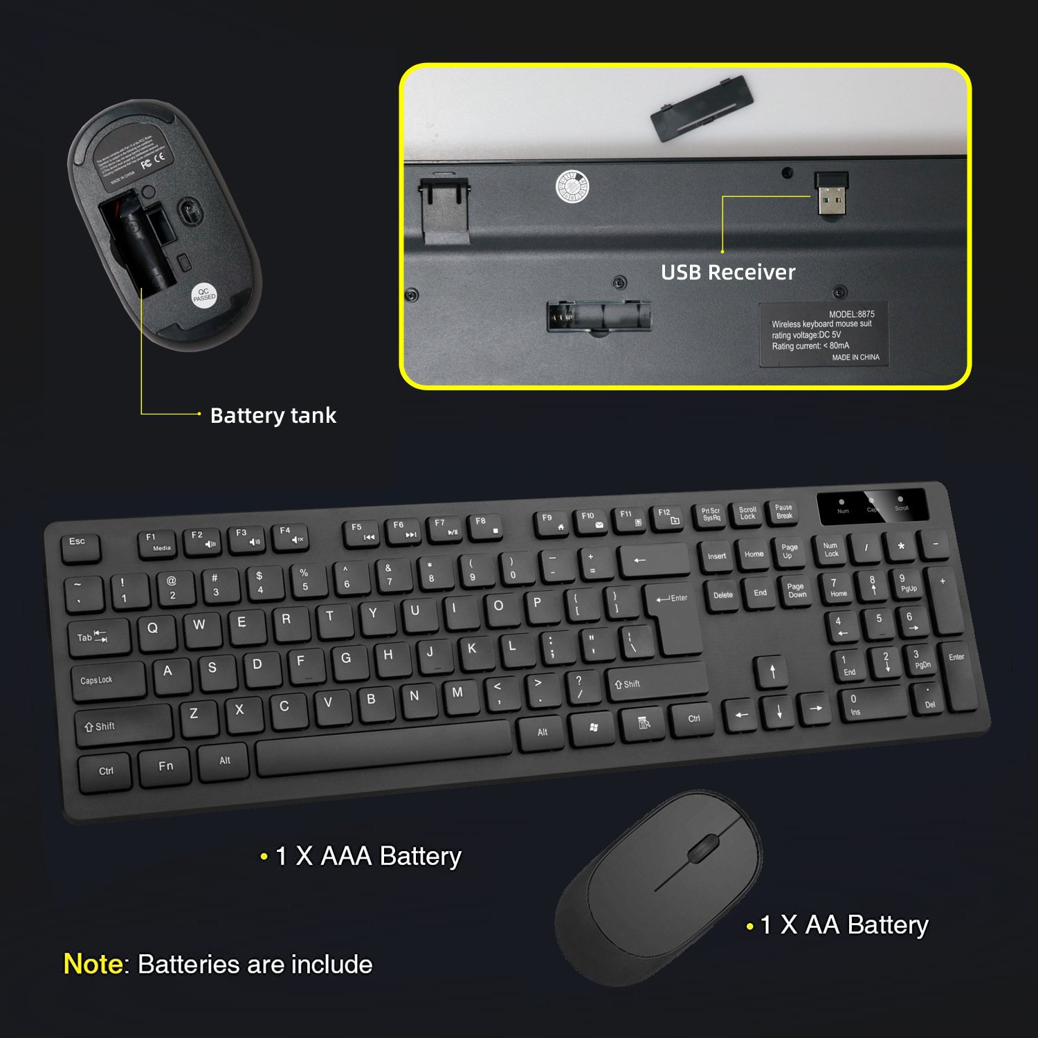 Factory wireless keyboard and mouse set Desktop home computer laptop office games professional keyboard and mouse set
