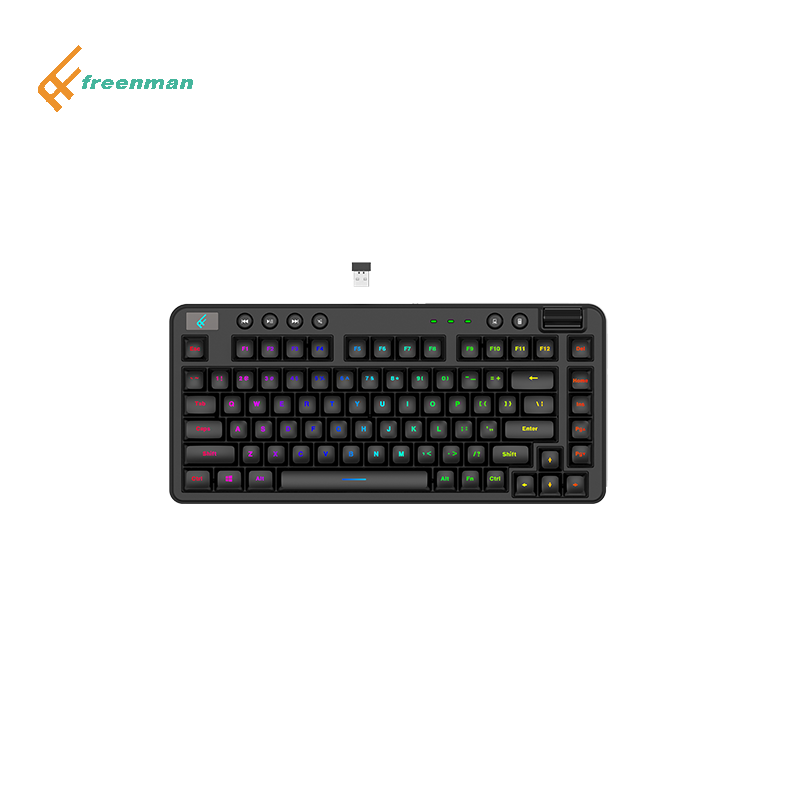 Pudding Keycap Mechanical Keyboard RGB Newest Private Model 2.4G Usb Teclado Keyboard No Case Keyboard 82 Keys