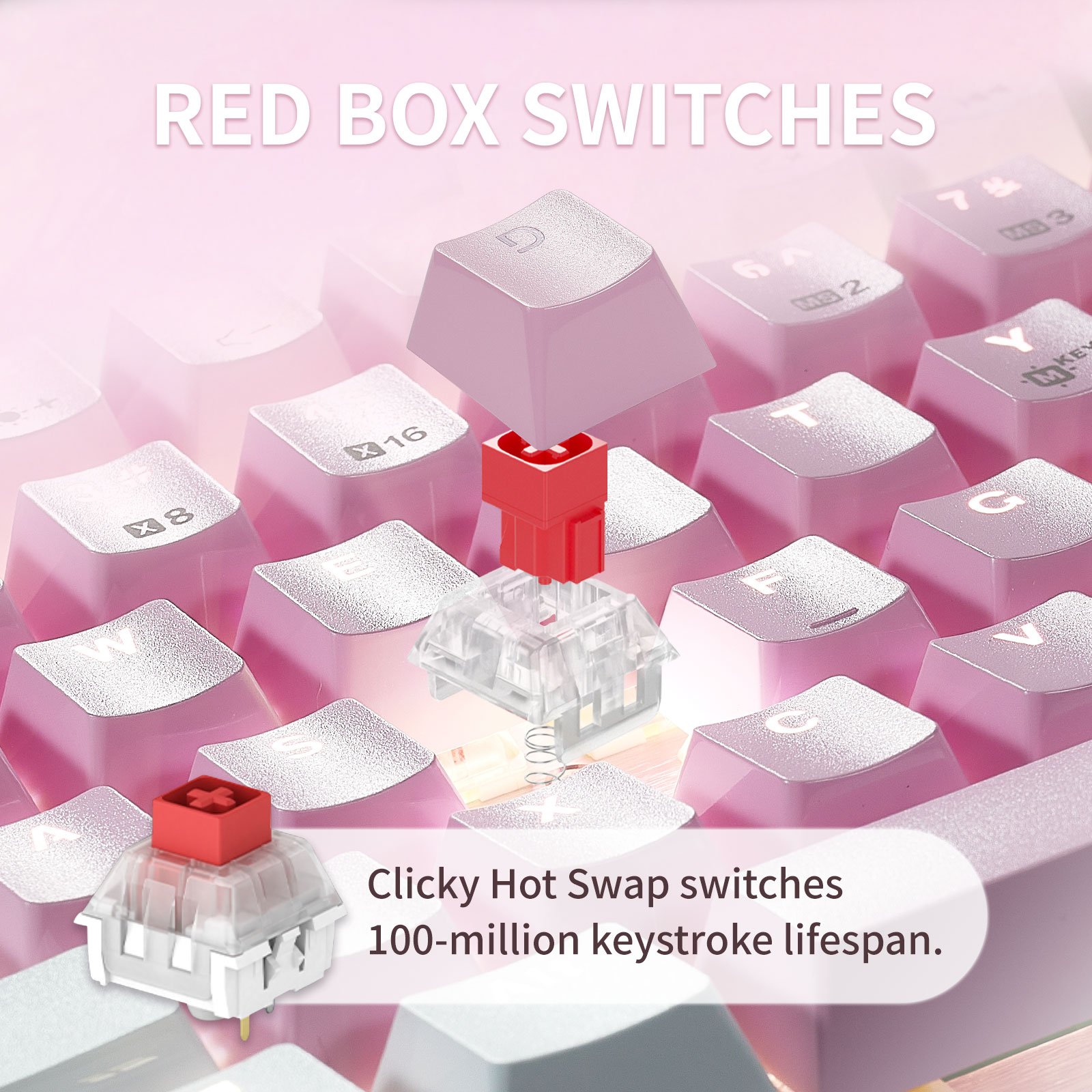104 keys Aluminum alloy panel white backlit red box switch pbt keycap ergonomic keyboard Wired Gaming Mechanical Keyboard