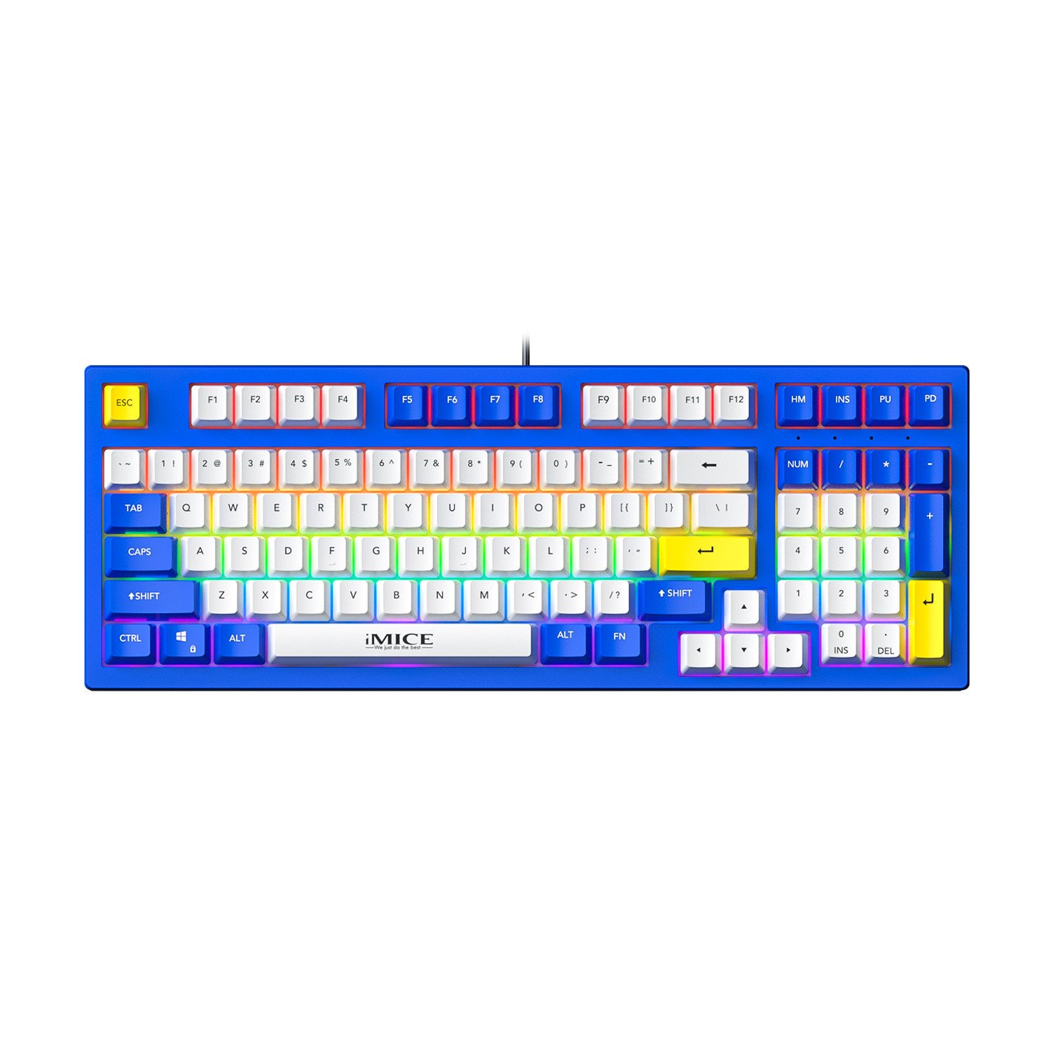 97 Keys Gaming Mechanical Keyboard Pluggable Usb TpyeC Cable Colorful Backlit