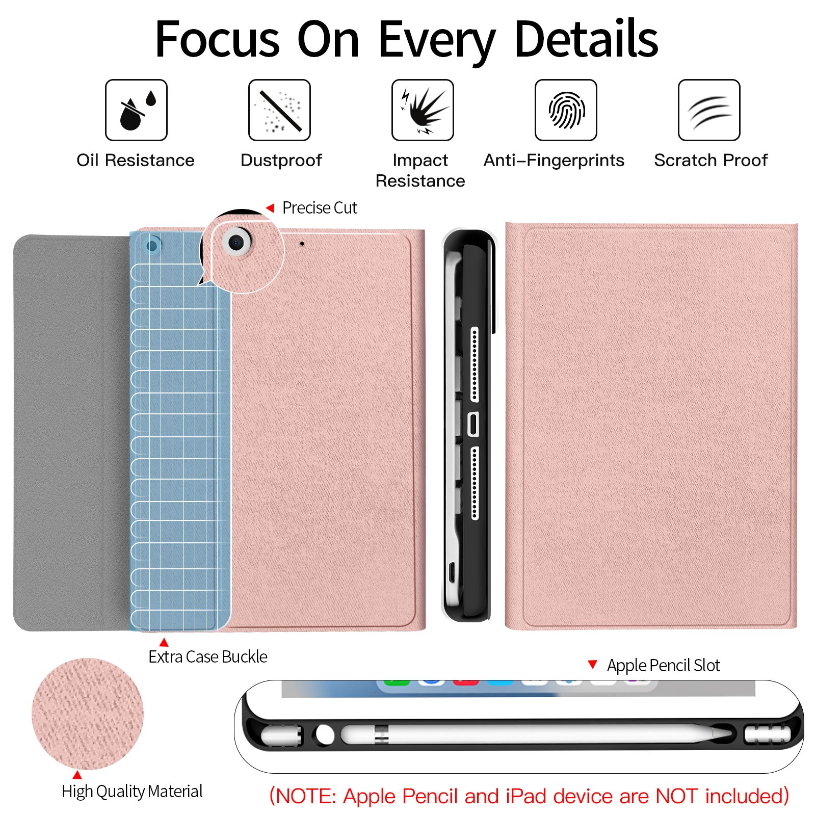 Wireless BT Magnetic Detachable Keyboard Cover Case For IPad 9th 8th 7th Generation Case 10.2 Inches Wit Pencil Holder