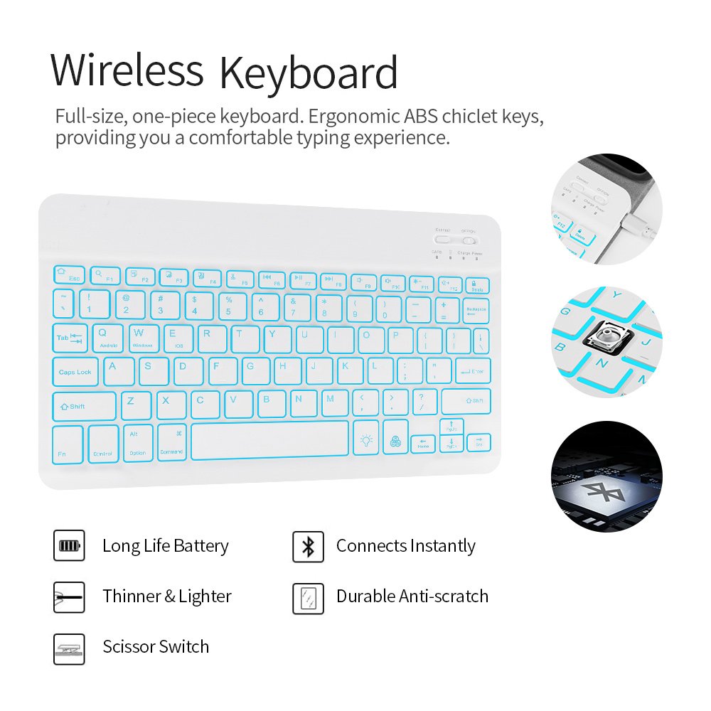 Wireless BT Magnetic Detachable Keyboard Cover Case For IPad 9th 8th 7th Generation Case 10.2 Inches Wit Pencil Holder