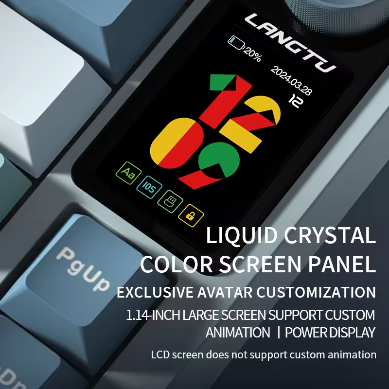 Langtu LT75 3-Mode 80 Keys RGB PBT Wired/Wireless/BT RGB Gasket Customized 75% Gamer Mechanical Keyboard