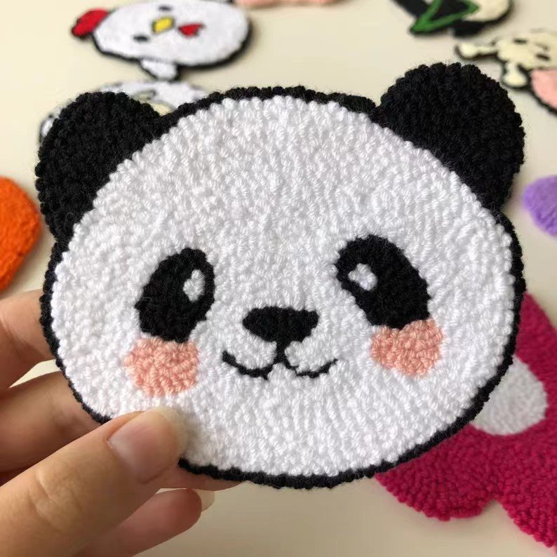 Custom Punch Needle Mug Rug Coaster Customization DIY Mat Anime Handcraft Tufting Low MOQ Cute Needle Rug for Decorative