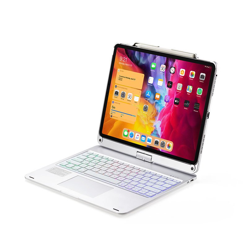 Smart Tablet Keyboard Case 100% Aluminum Magnetic Magic Keyboard Case for 2022/2021/2020/2018 iPadPro 12.9 ipad Case Keyboard