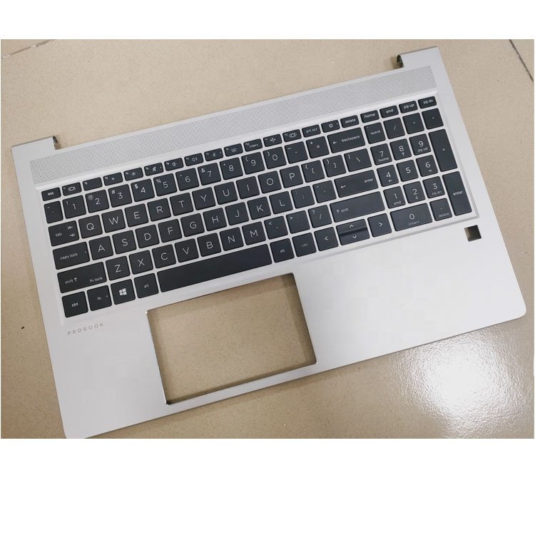 HK-HHT New For HP Probook 450 G8 455 G8 Upper Case Palmrest Cover Silver M21742-001 with backlit keyboard