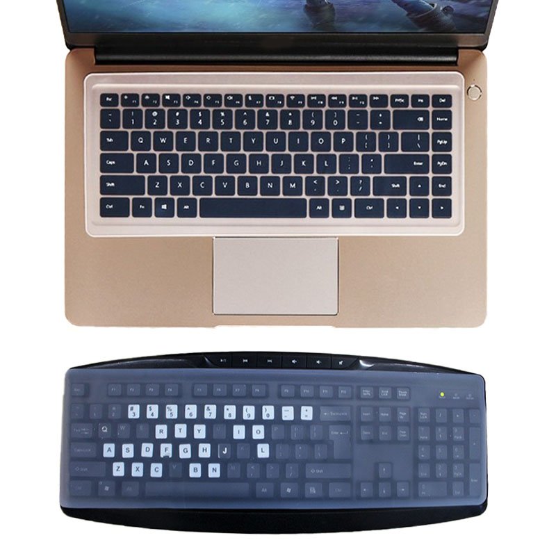 Laptop Universal Keyboard Computer Dust Pad 10"-17 " Desktop Silicone Keyboard Protective Cover Transparent Dust Mat