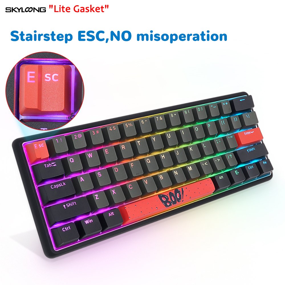 Newest launch skyloong V3 of GK61 in Lite gasket OEM PBT keycaps Gateron switch rgb gaming mechanical keyboard